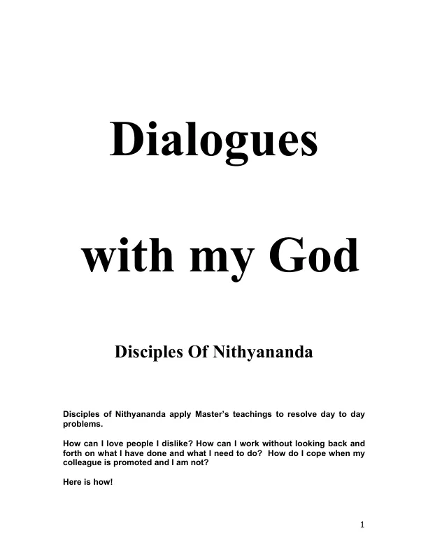 Dialogues with my God - English